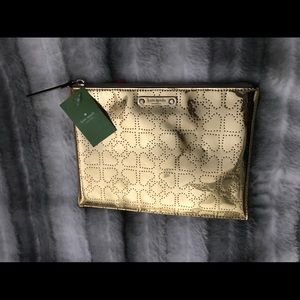Kate Spade gold zip pouch bag